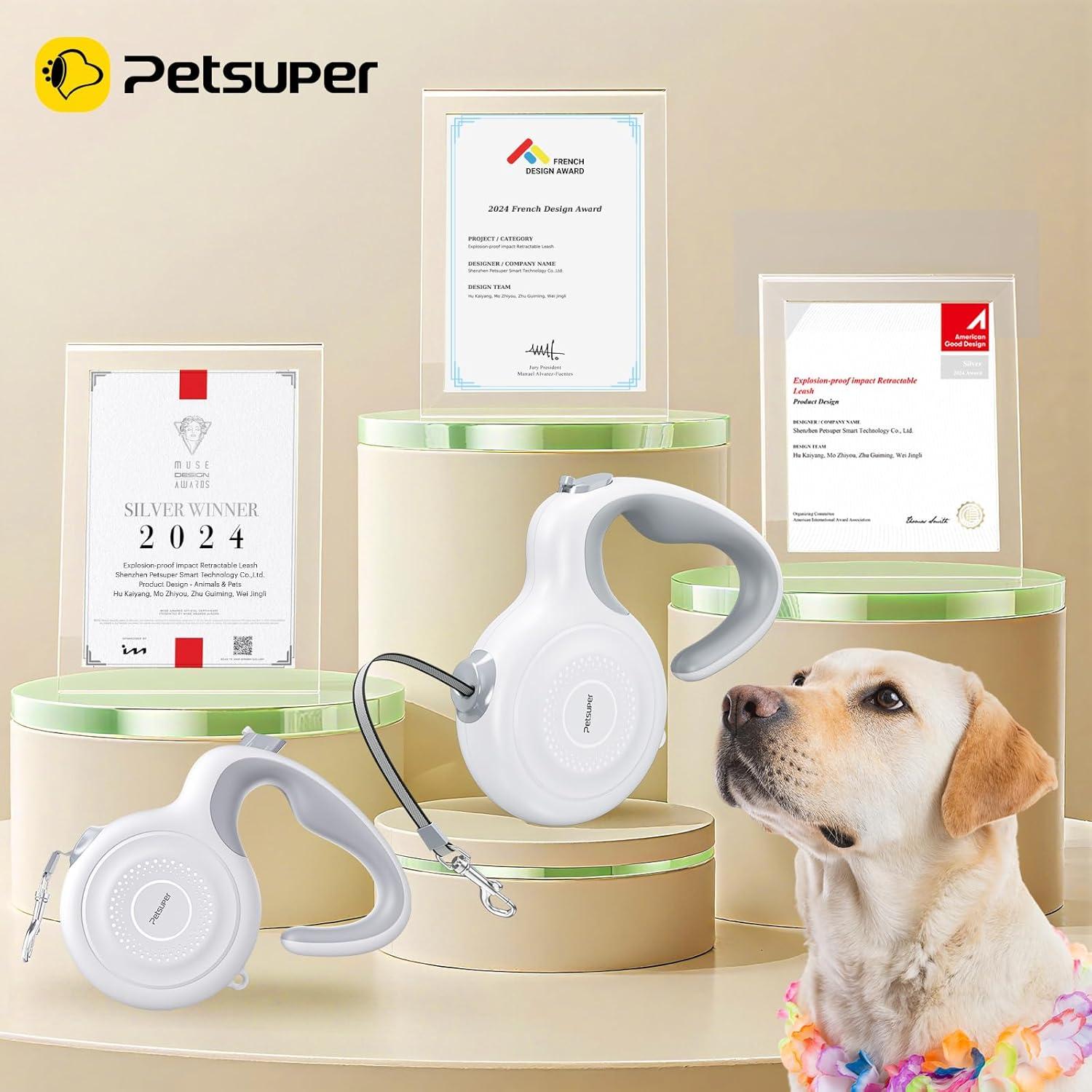 Correa Retráctil para Perros Petsuper 3M Auto-Freno Nylon 40kg