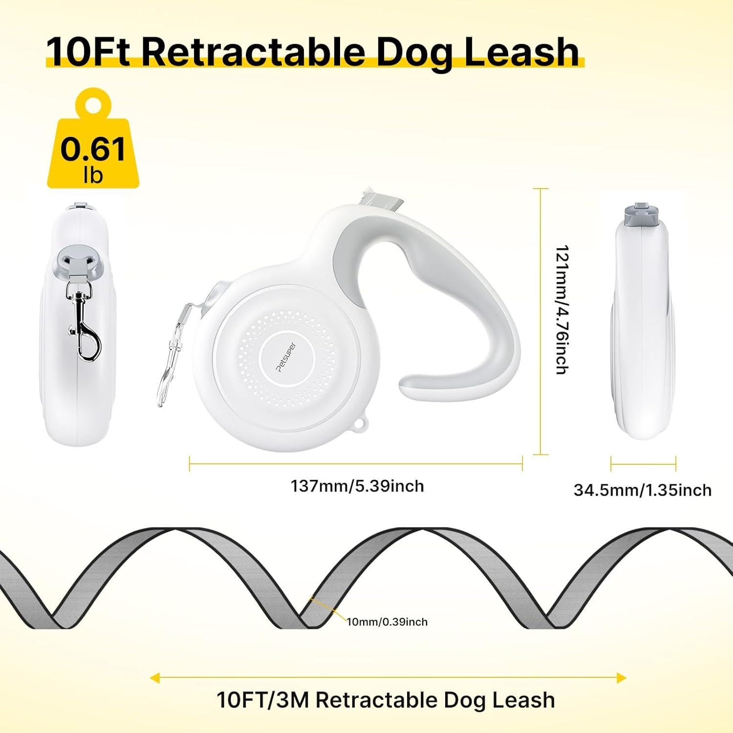 Correa Retráctil para Perros Petsuper 3M Auto-Freno Nylon 40kg