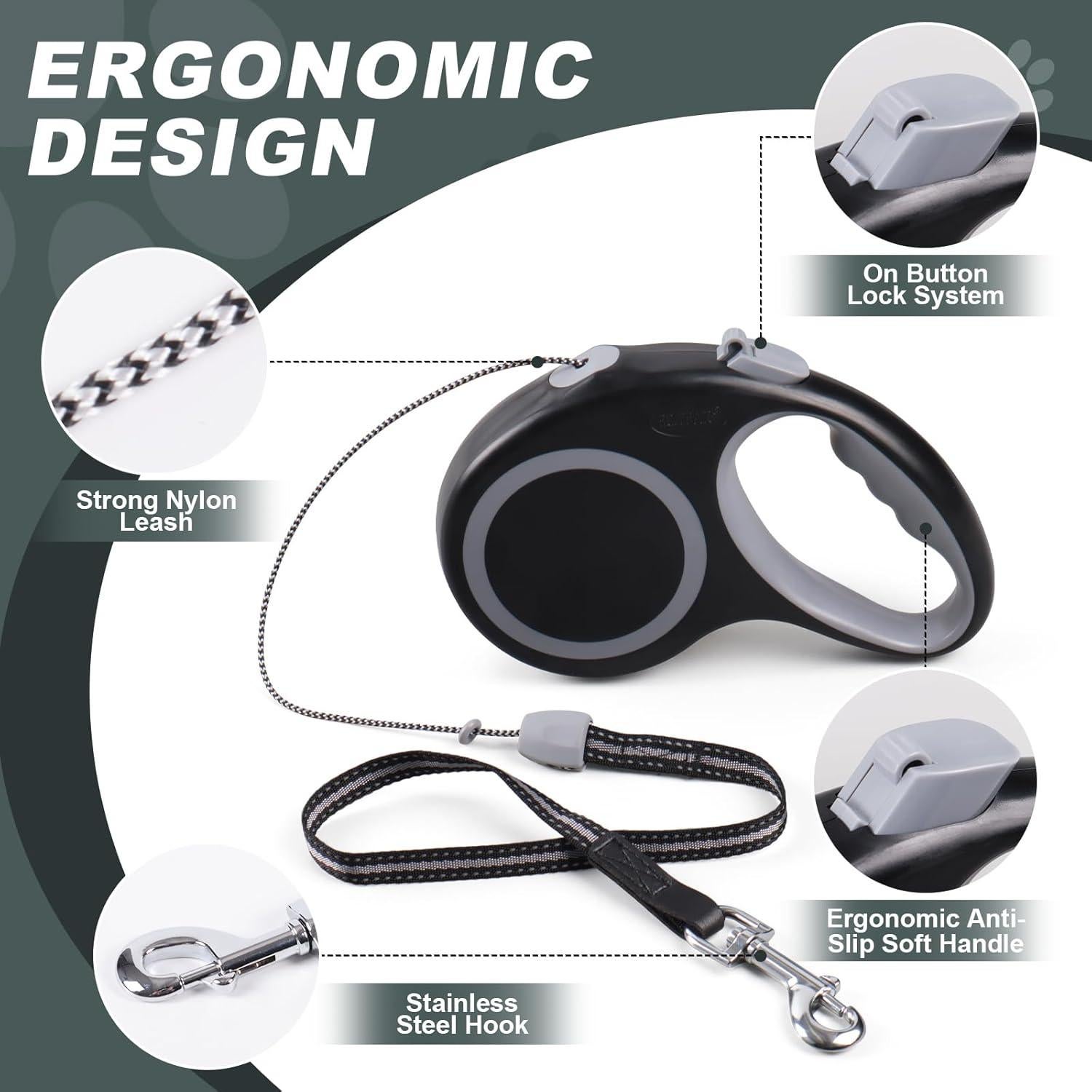 Correa de Perro Retráctil EC.TEAK 6.1m para 20kg