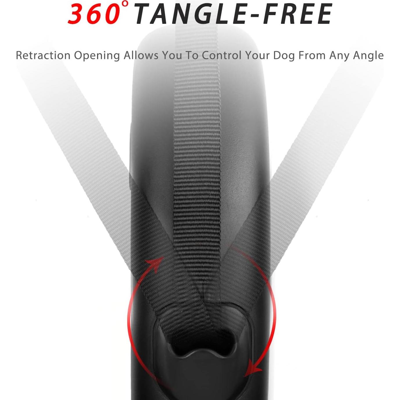 Correa Retráctil para Perros y Gatos Enrgticdg 16 Pies Negra