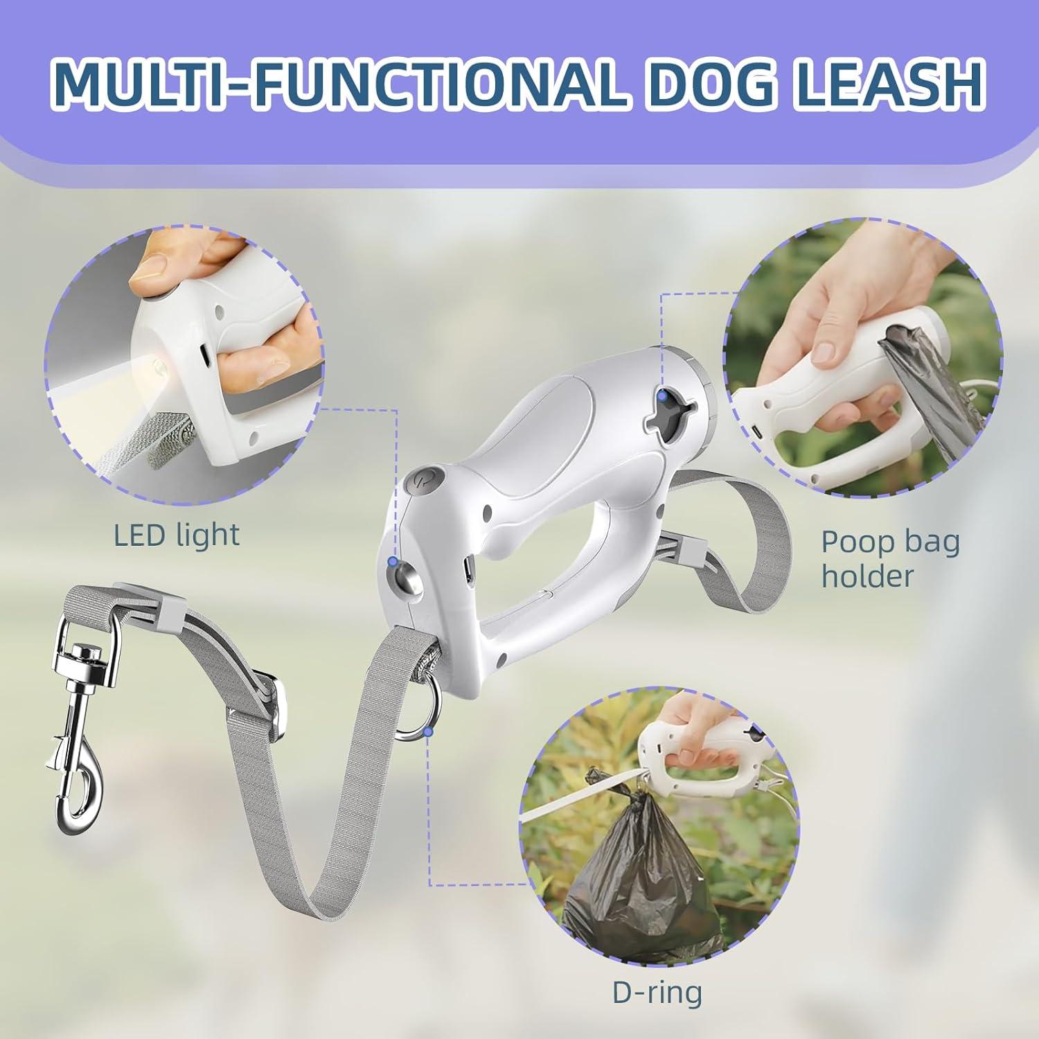 Correa de Perro No Retráctil ZenQeek 1.6m con Dispensador de Bolsas