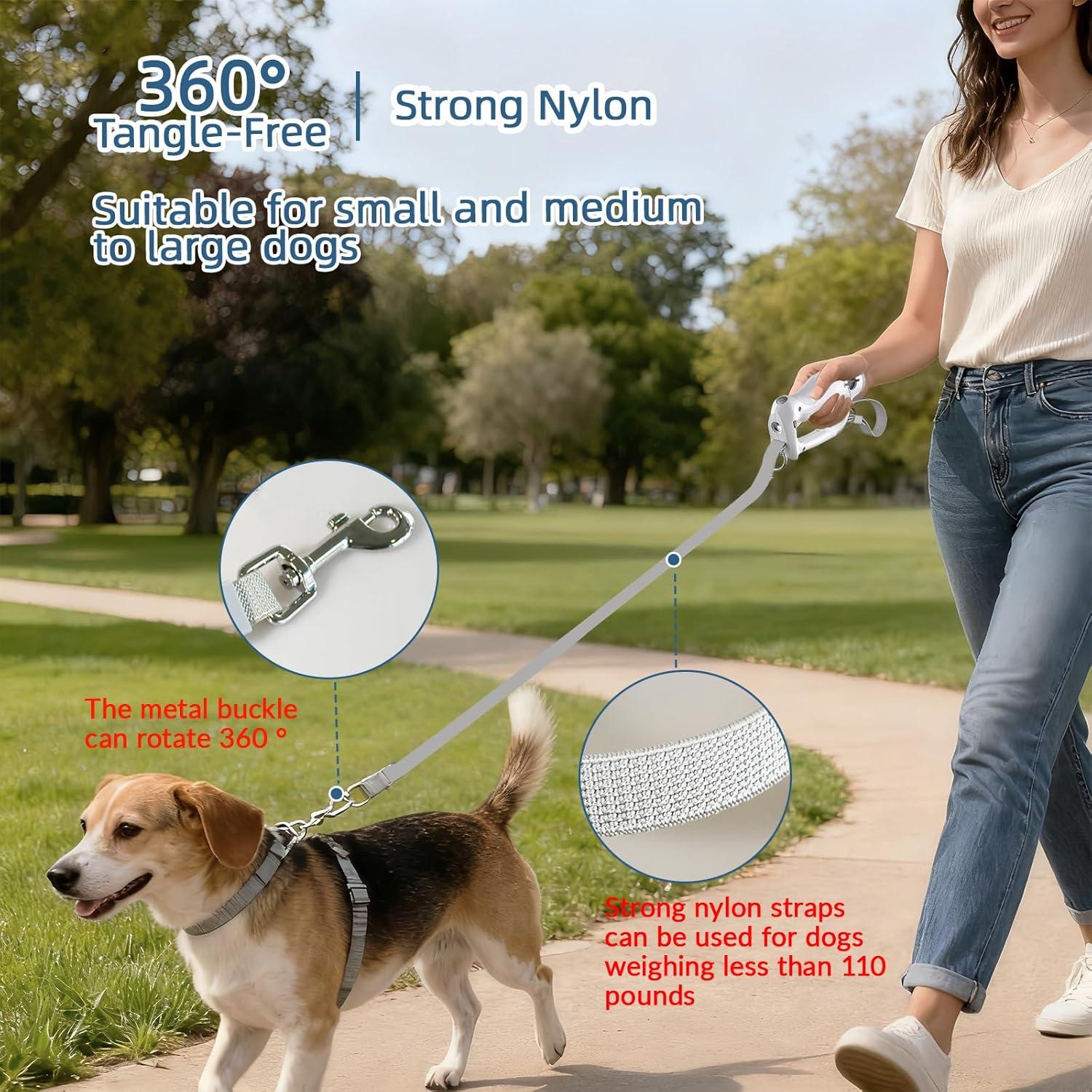 Correa de Perro No Retráctil ZenQeek 1.6m con Dispensador de Bolsas