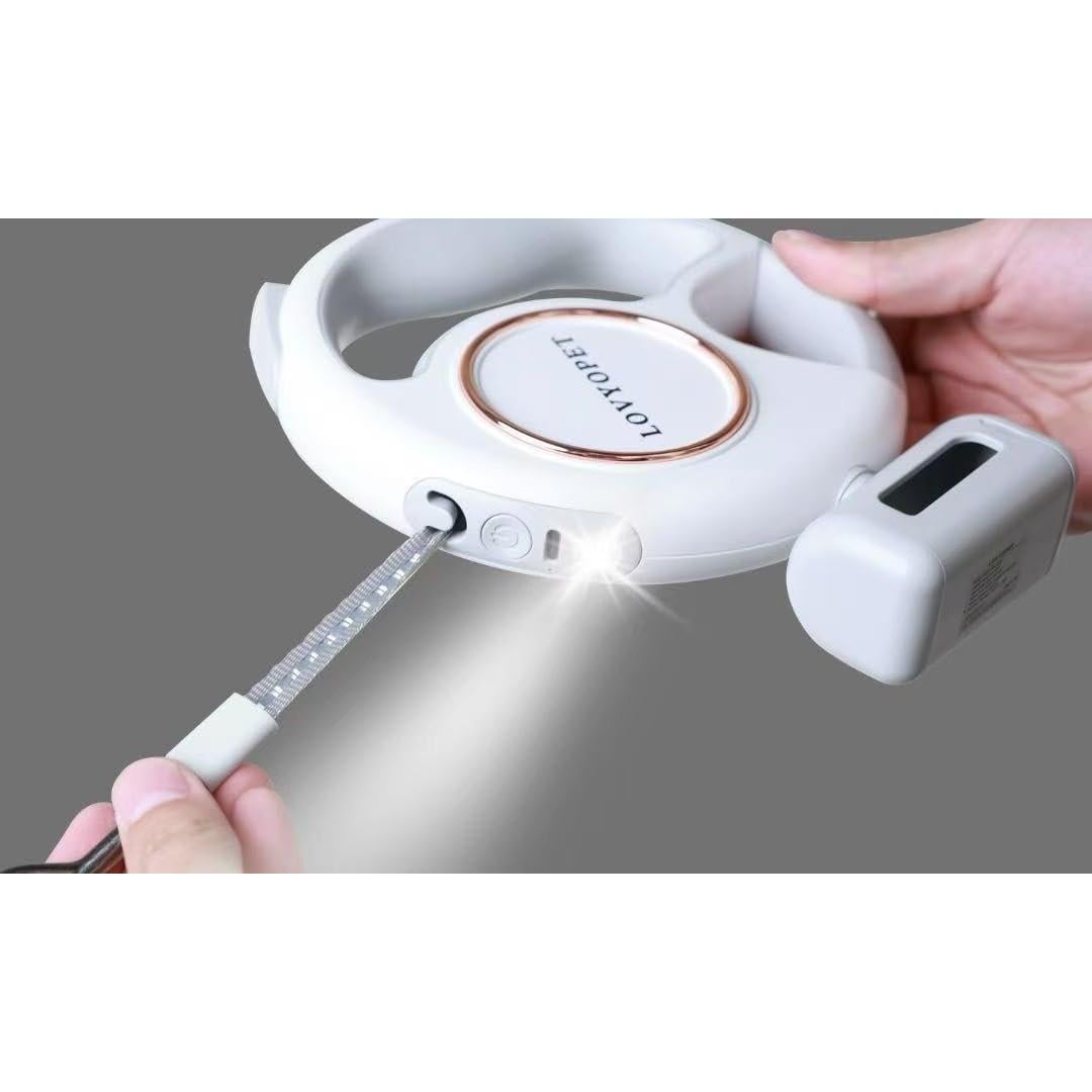 Correa Retráctil para Dos Perros LovYoPet 15kg con Luz LED