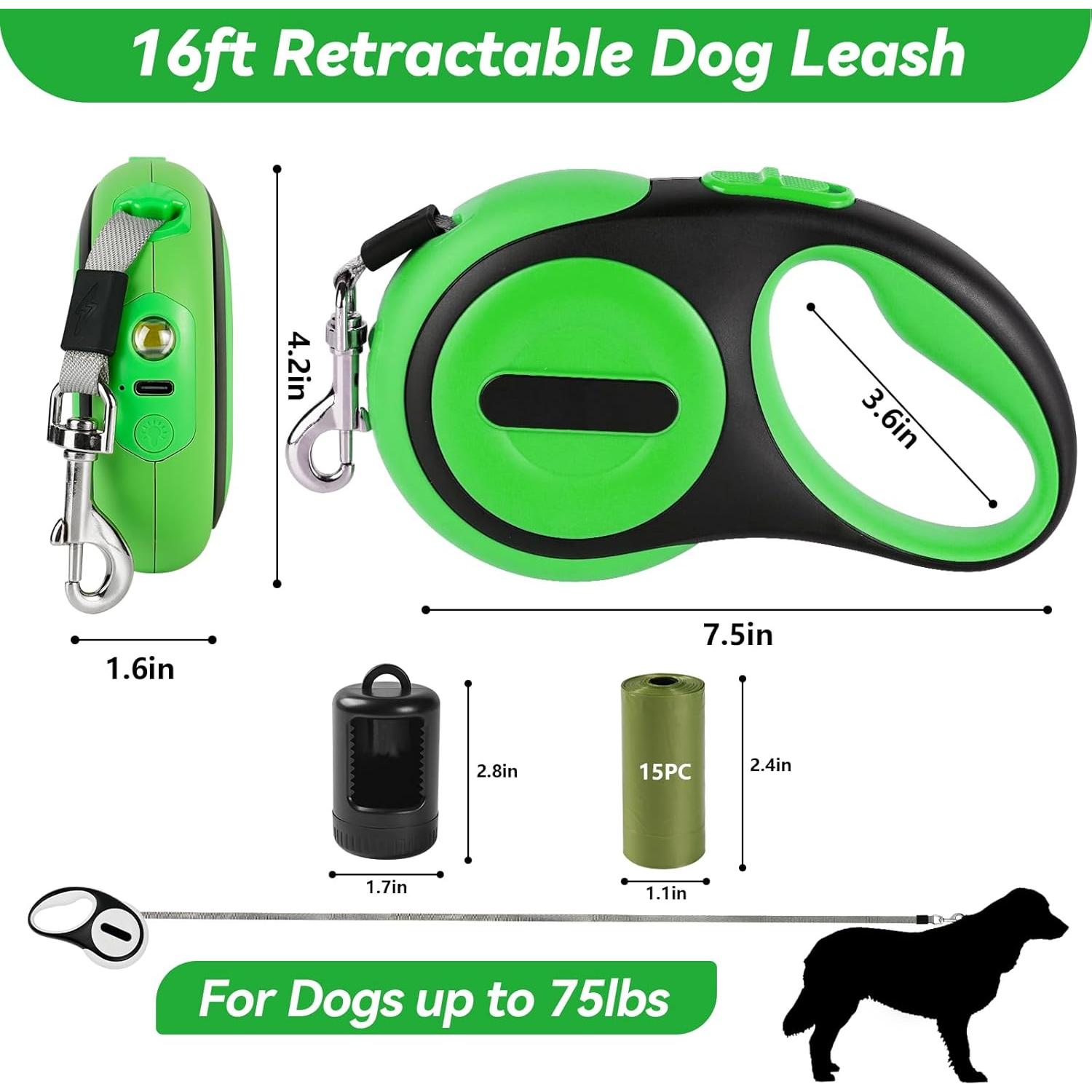 Correa Retráctil para Perros ODRIEW 4.88m Alta Resistencia 34kg
