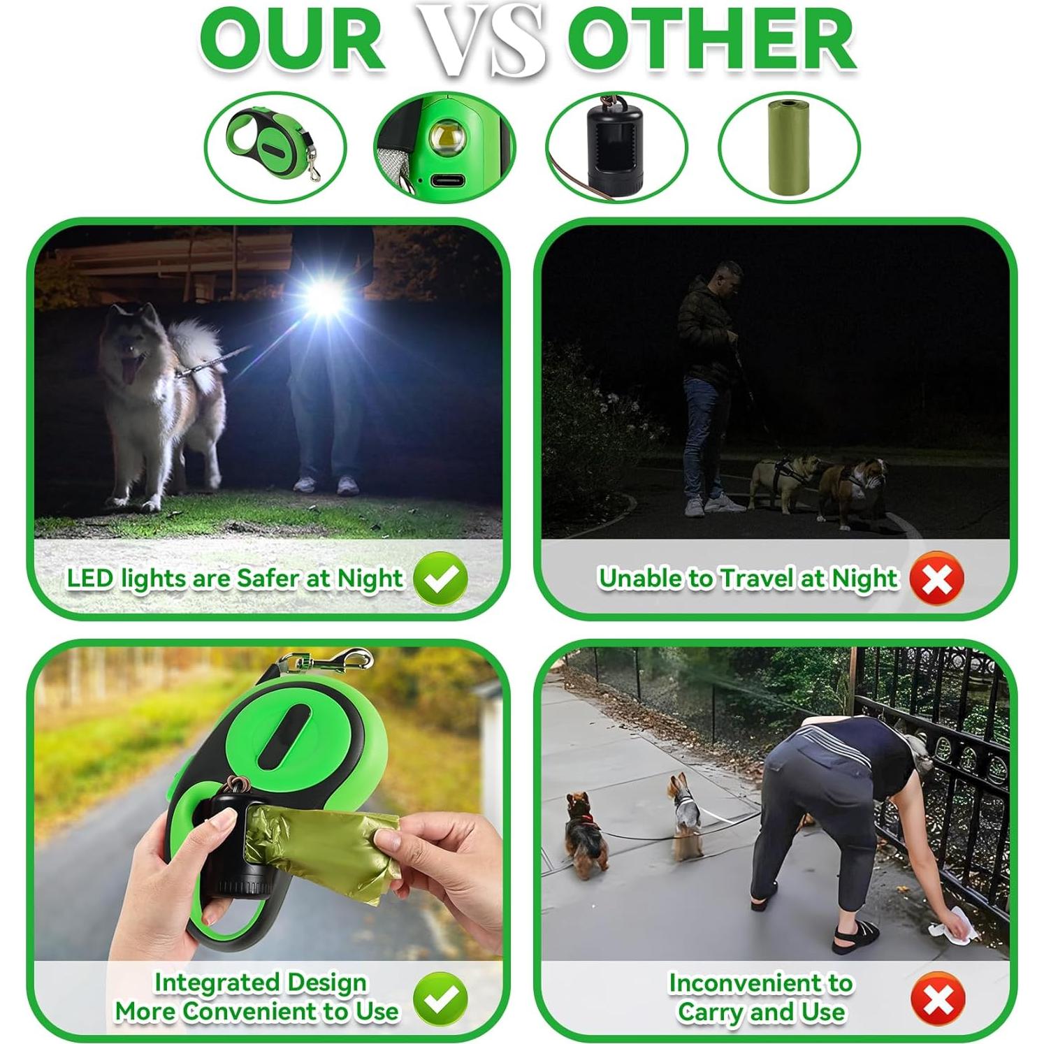 Correa Retráctil para Perros ODRIEW 4.88m Alta Resistencia 34kg