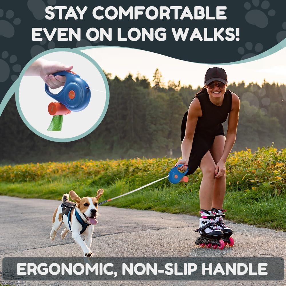 Correa Retráctil para Perros 3DOEX 4.88 m Nylon Azul