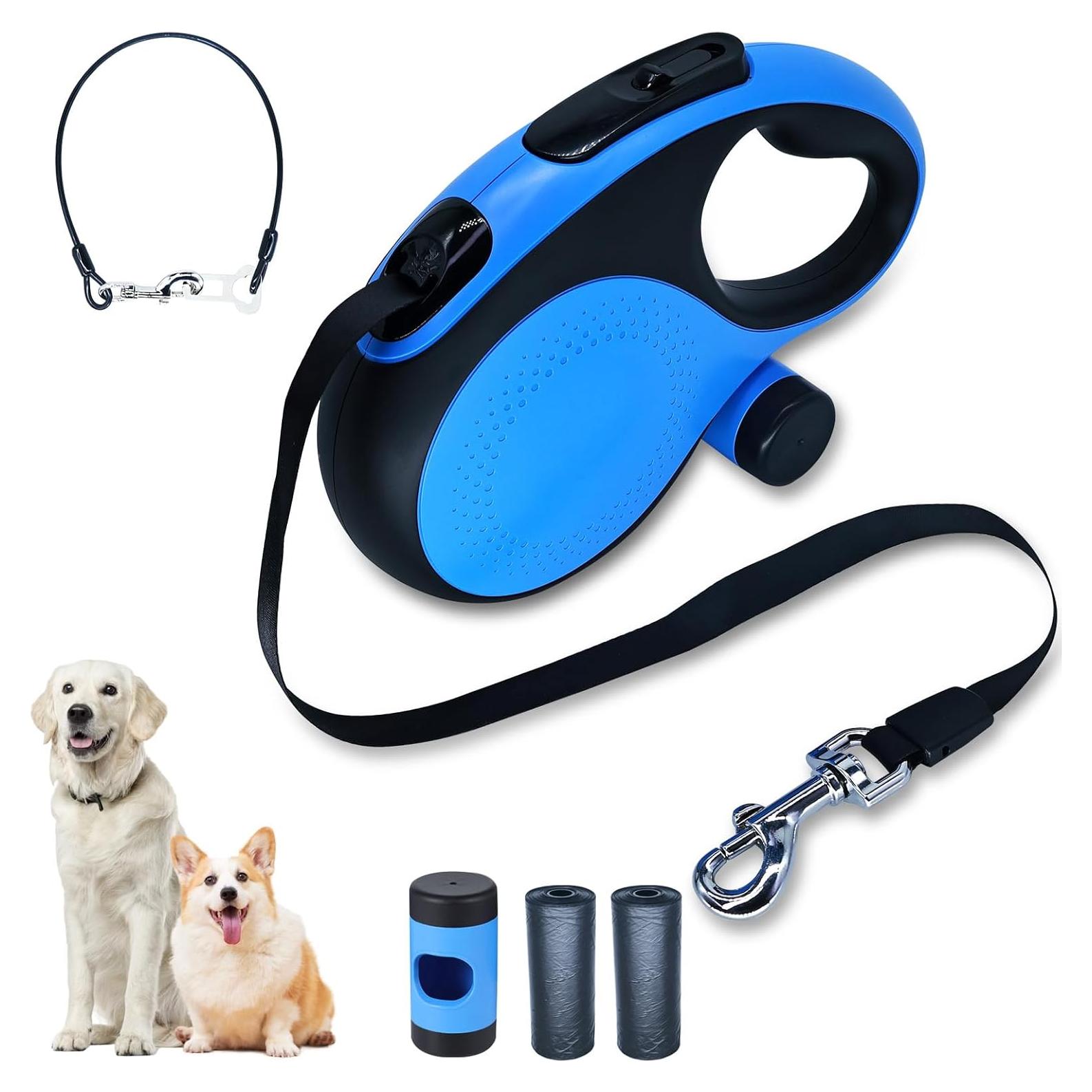 Correa Retráctil para Perros BAOXULAO 8 Metros Azul Resistente