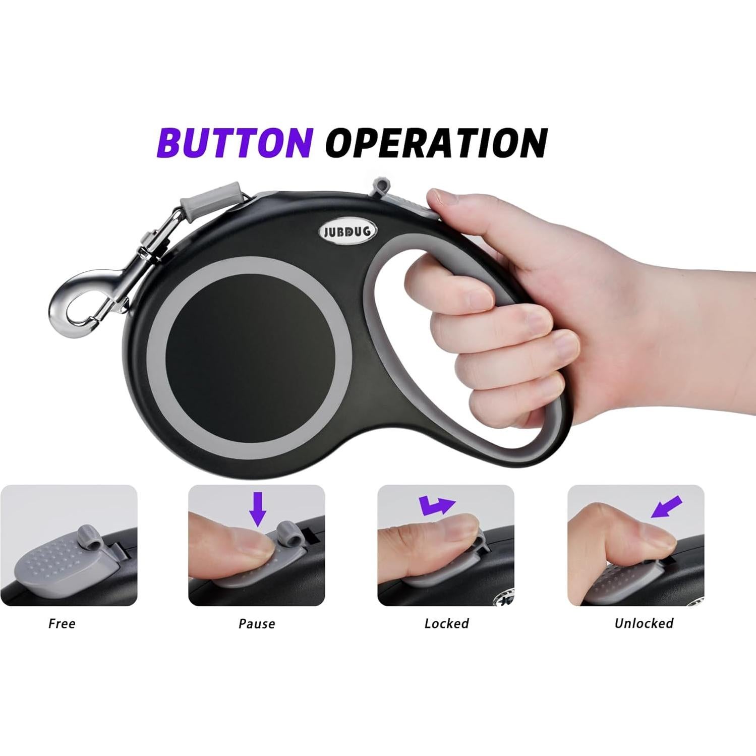 Correa Retráctil para Perro JUBDUG 7.92m hasta 49.9kg