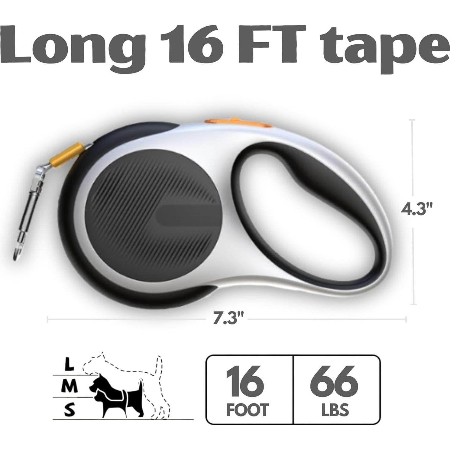 Correa Retráctil para Perros Molny 4.88 m hasta 30 kg Nylon