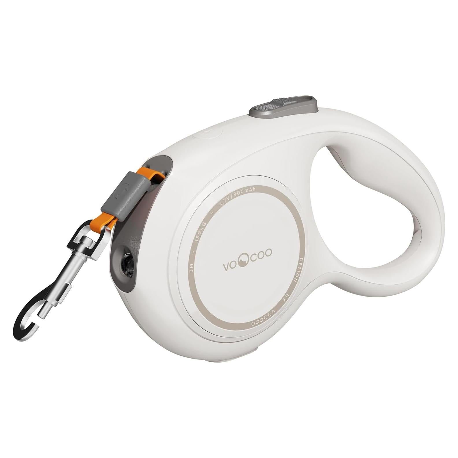 Correa Retráctil para Perros VOOCOO Go! 3m con Luz LED Beige