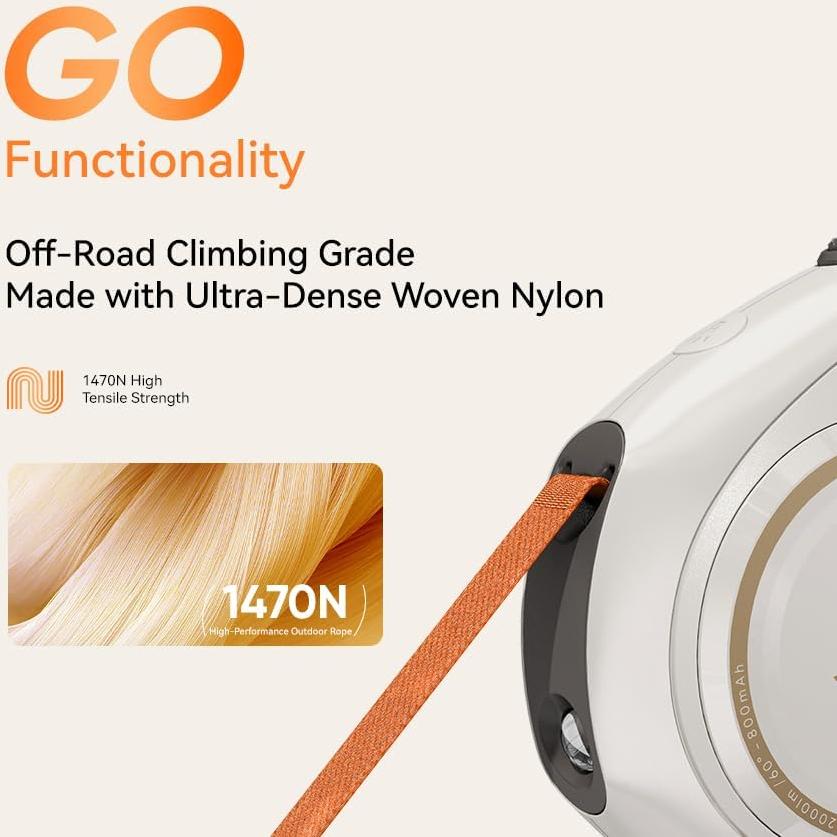 Correa Retráctil para Perros VOOCOO Go! 3m con Luz LED Beige