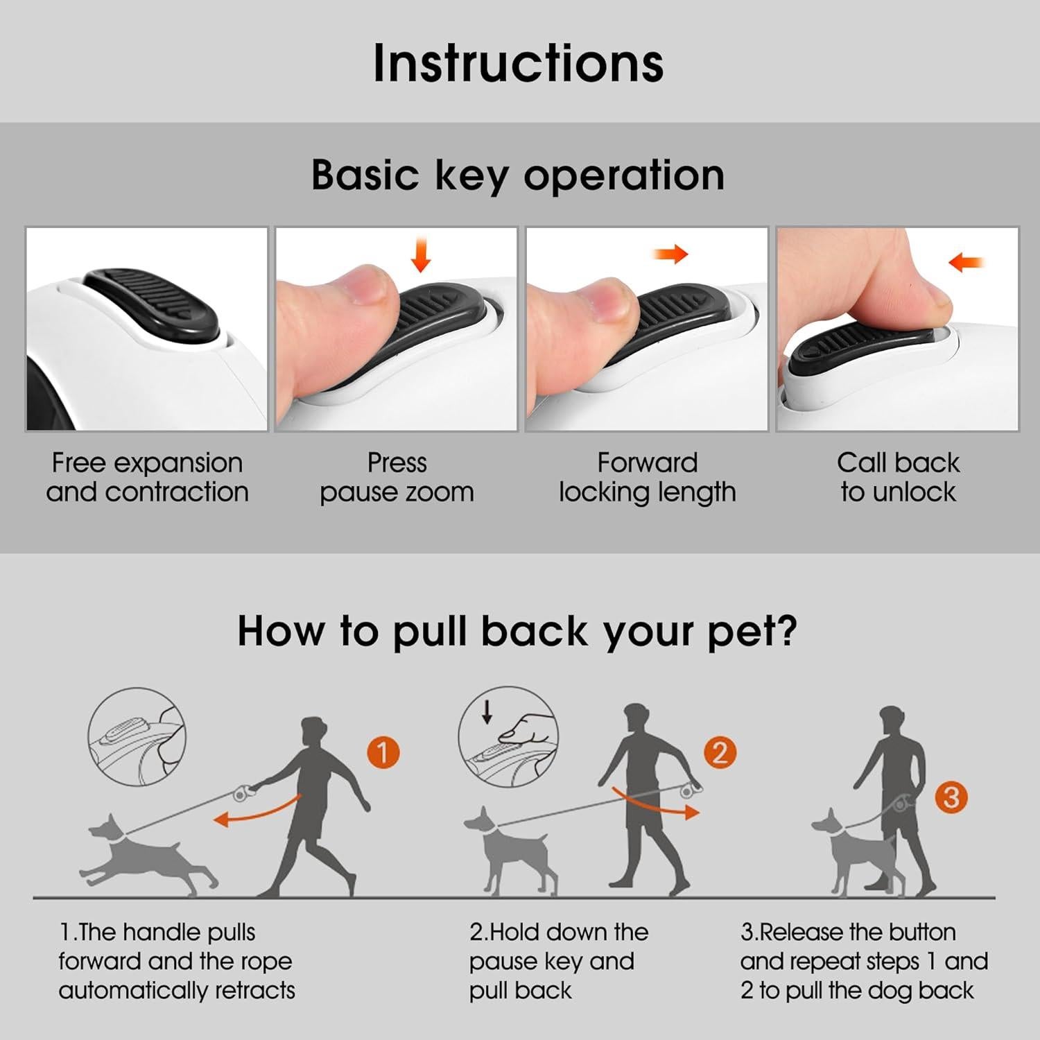 Correa Retráctil para Perros Gauzi 5m con Luz LED y Soporte