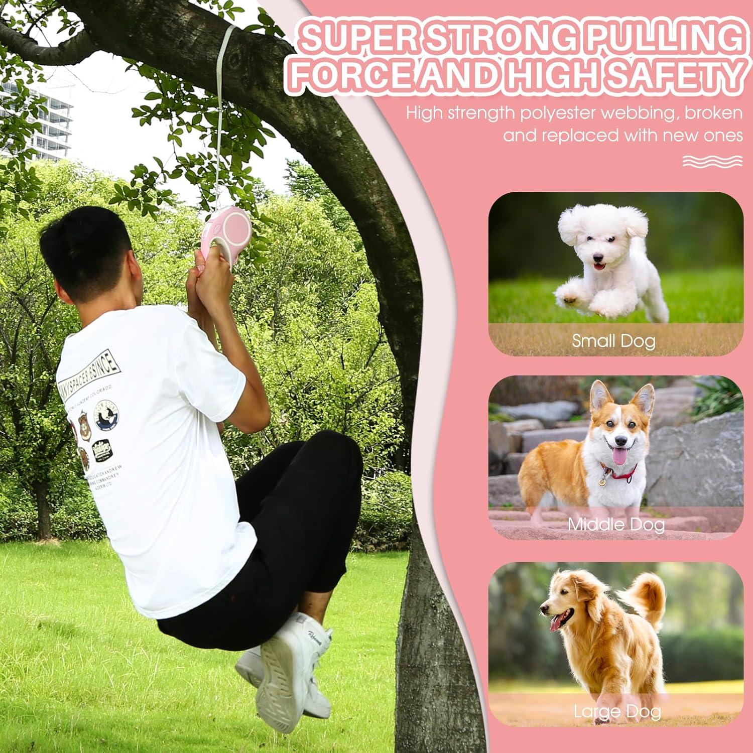 Correa de Perro Retráctil WRSOMIT 4.88m Alta Resistencia Rosa