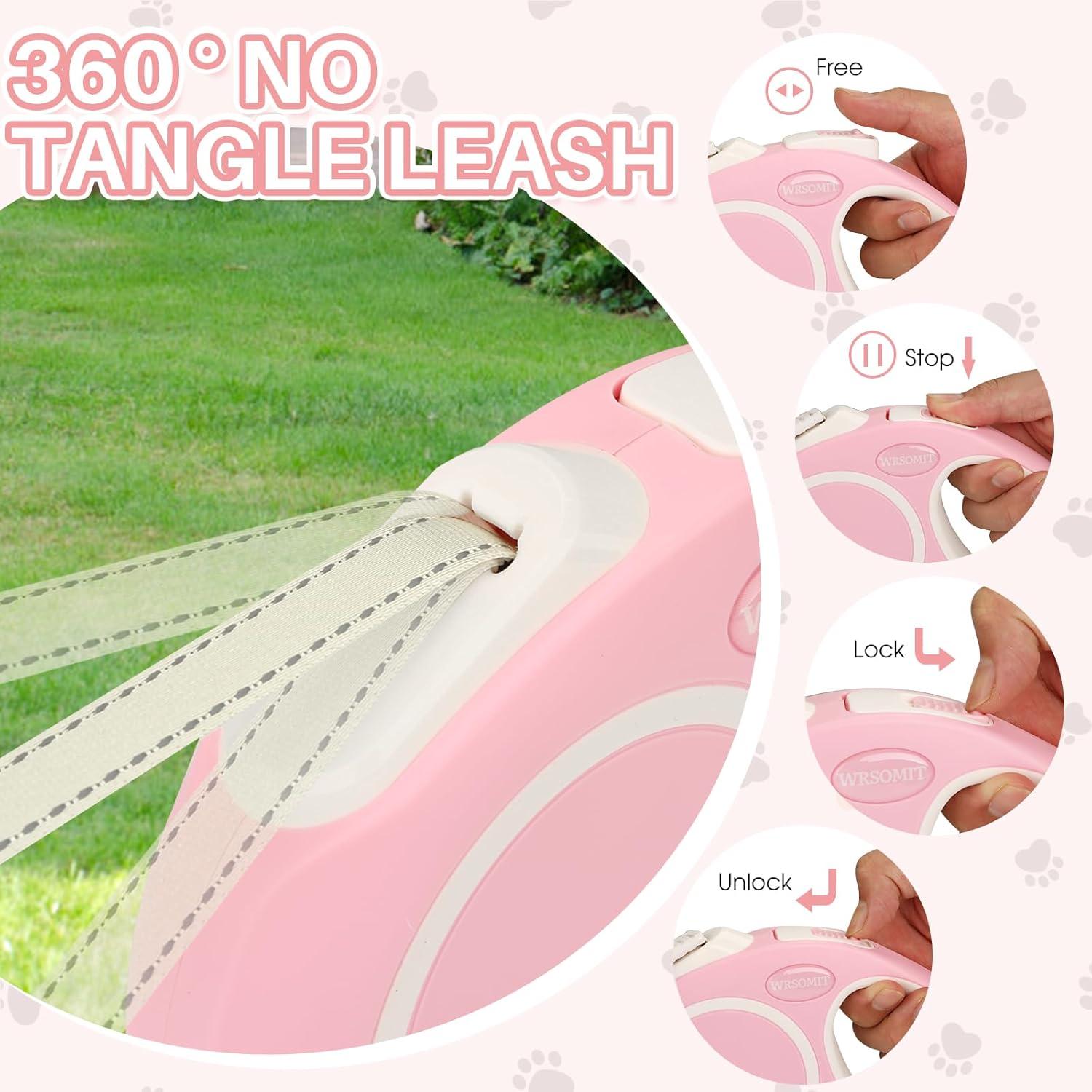 Correa de Perro Retráctil WRSOMIT 4.88m Alta Resistencia Rosa