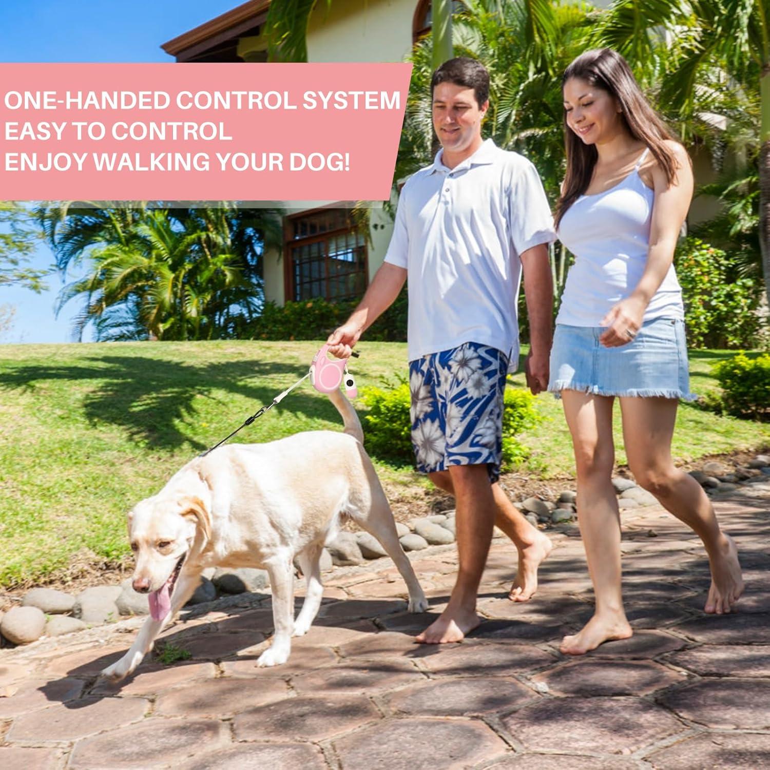 Correa de Perro Retráctil WRSOMIT 4.88m Alta Resistencia Rosa