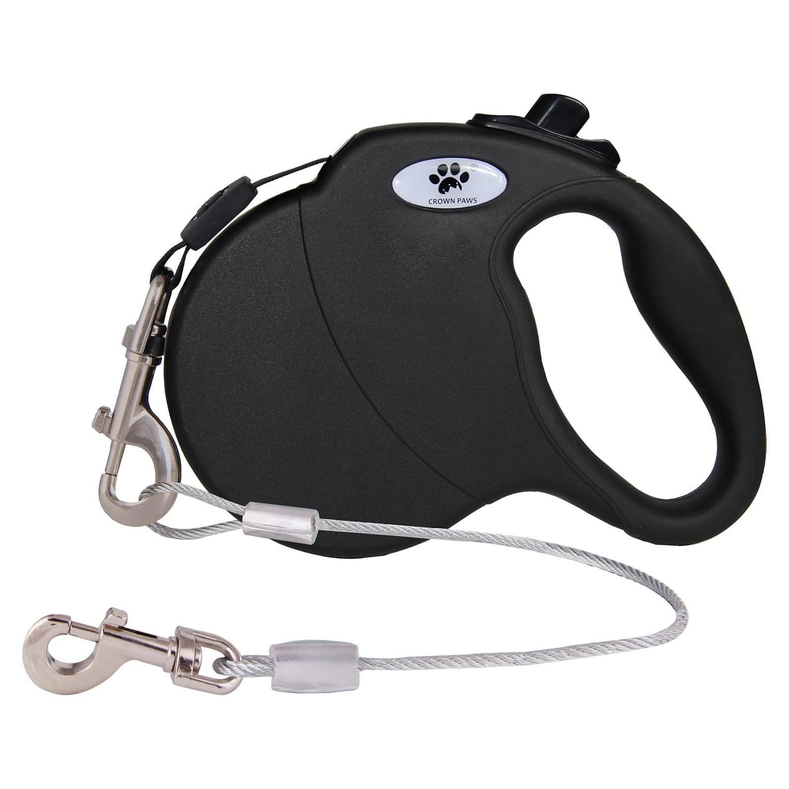 Correa Retráctil para Perros CROWN PAWS 4.88m Grande Negra
