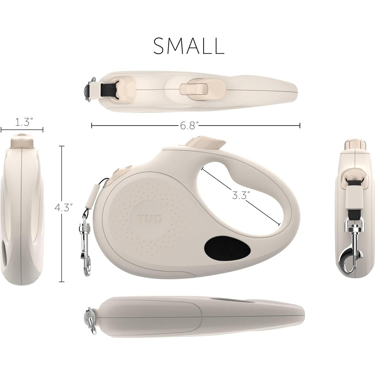 Correa Retráctil para Perros TUG Oval 4.88m con Dispensador Crema