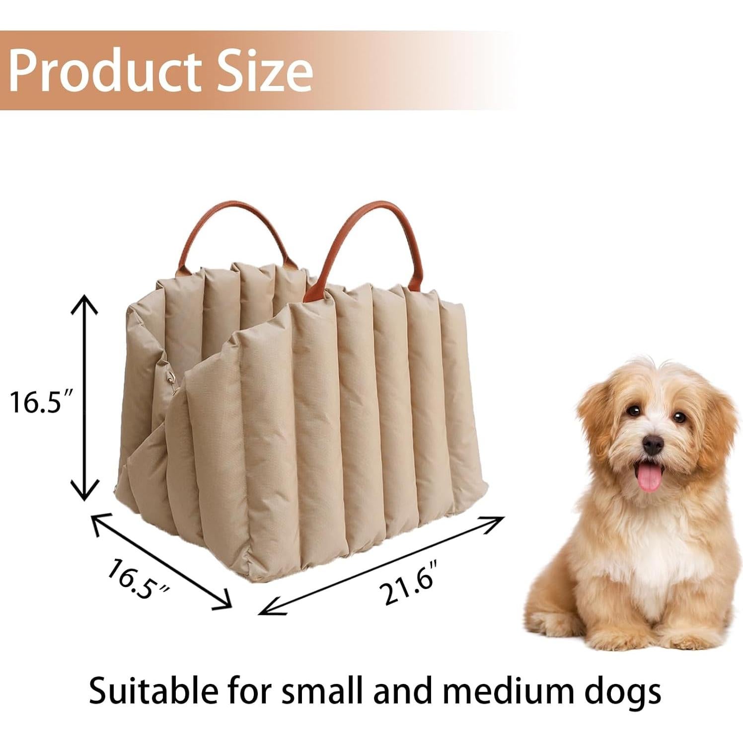 Asiento de coche para perros Araly 55x42 cm, elevador seguro