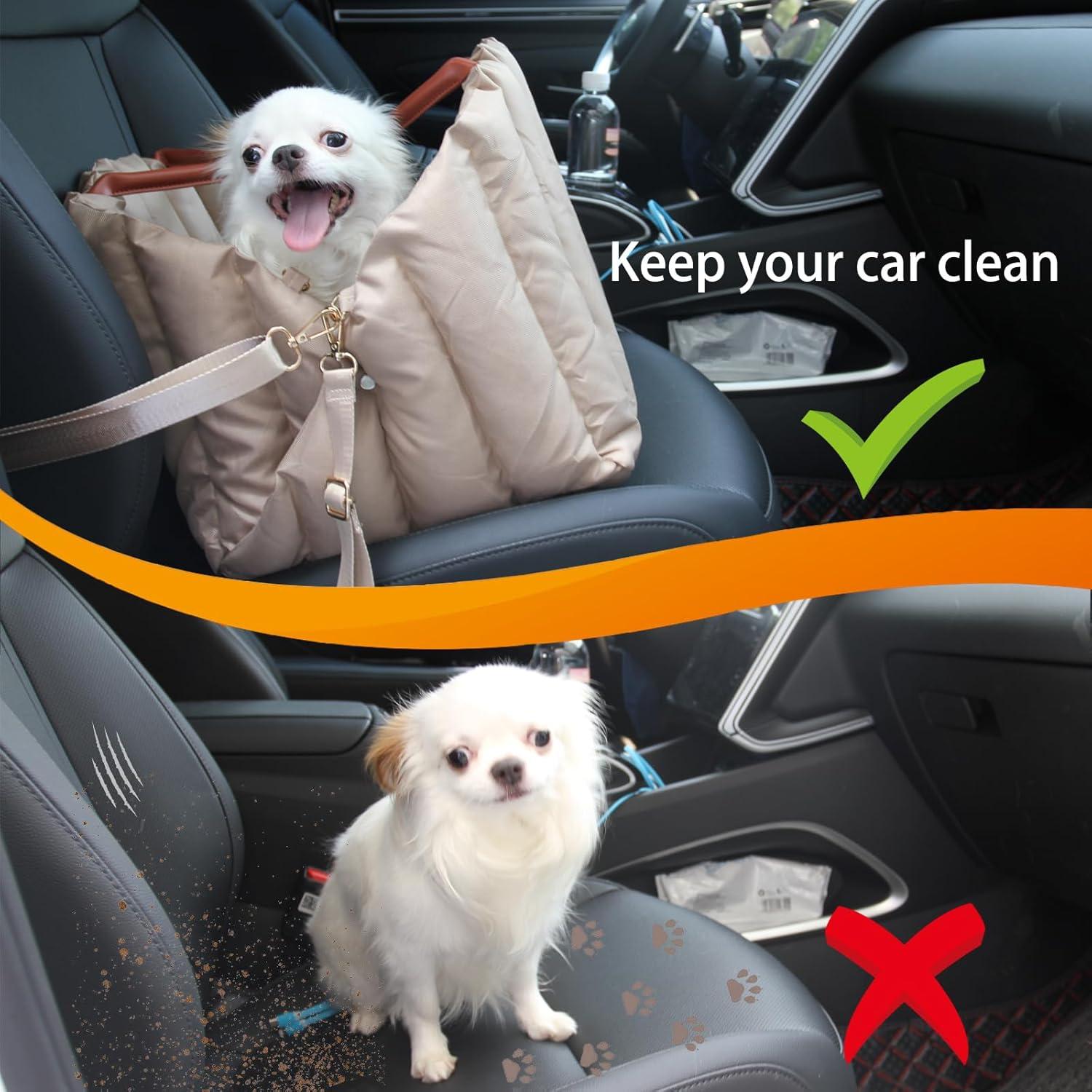 Asiento de coche para perros Araly 55x42 cm, elevador seguro