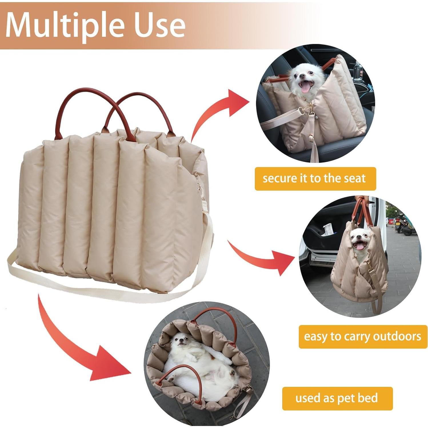 Asiento de coche para perros Araly 55x42 cm, elevador seguro