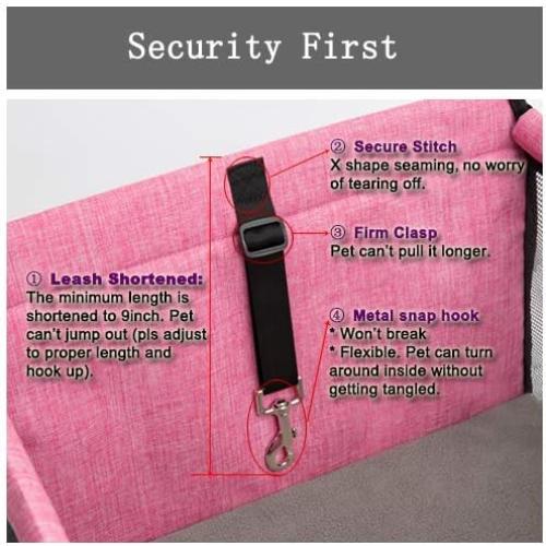 Asiento de Coche para Mascotas Lyricalife PCB Resistente 43x36cm