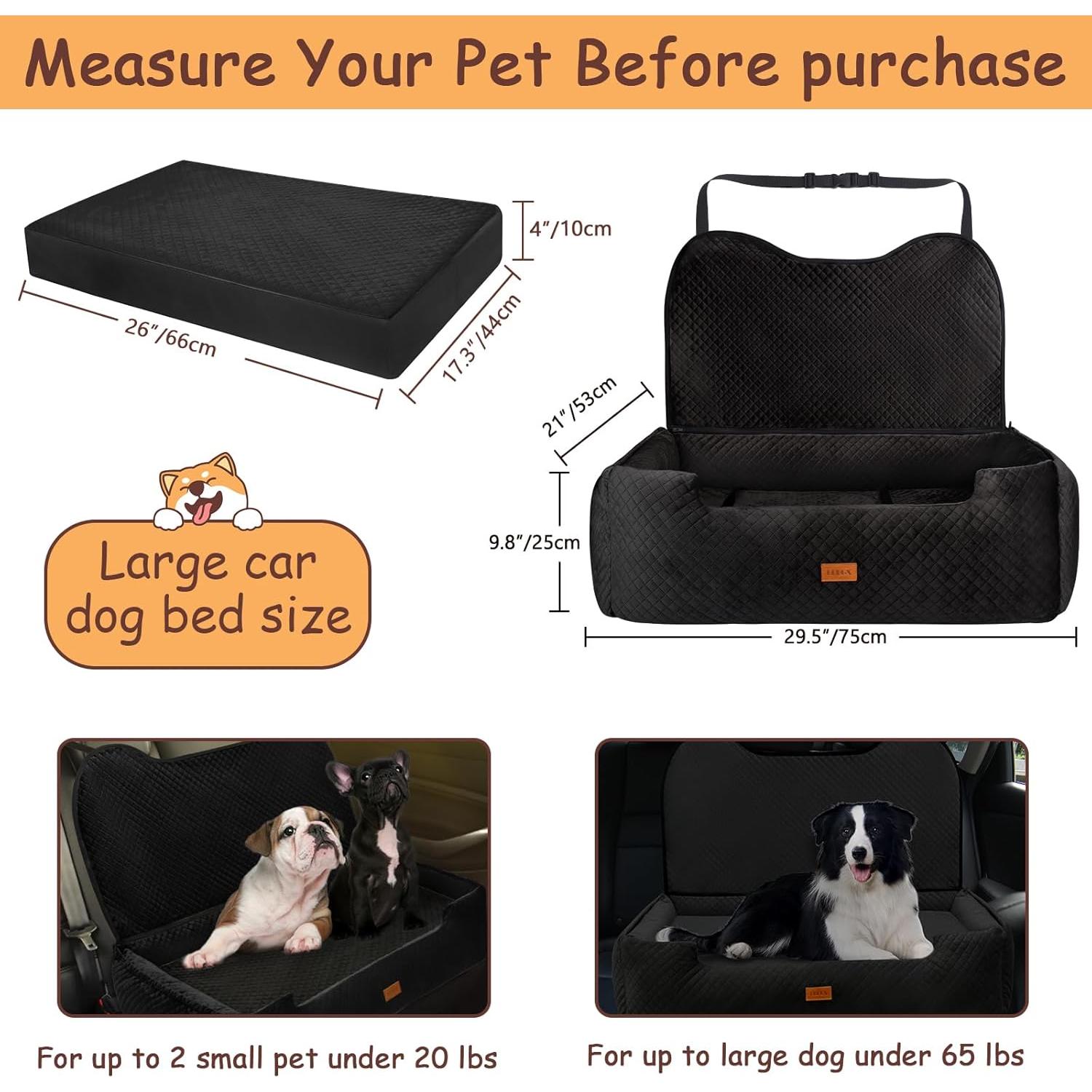 Asiento Elevador para Perros ELEGX Extra Grande Negro 75x53 cm