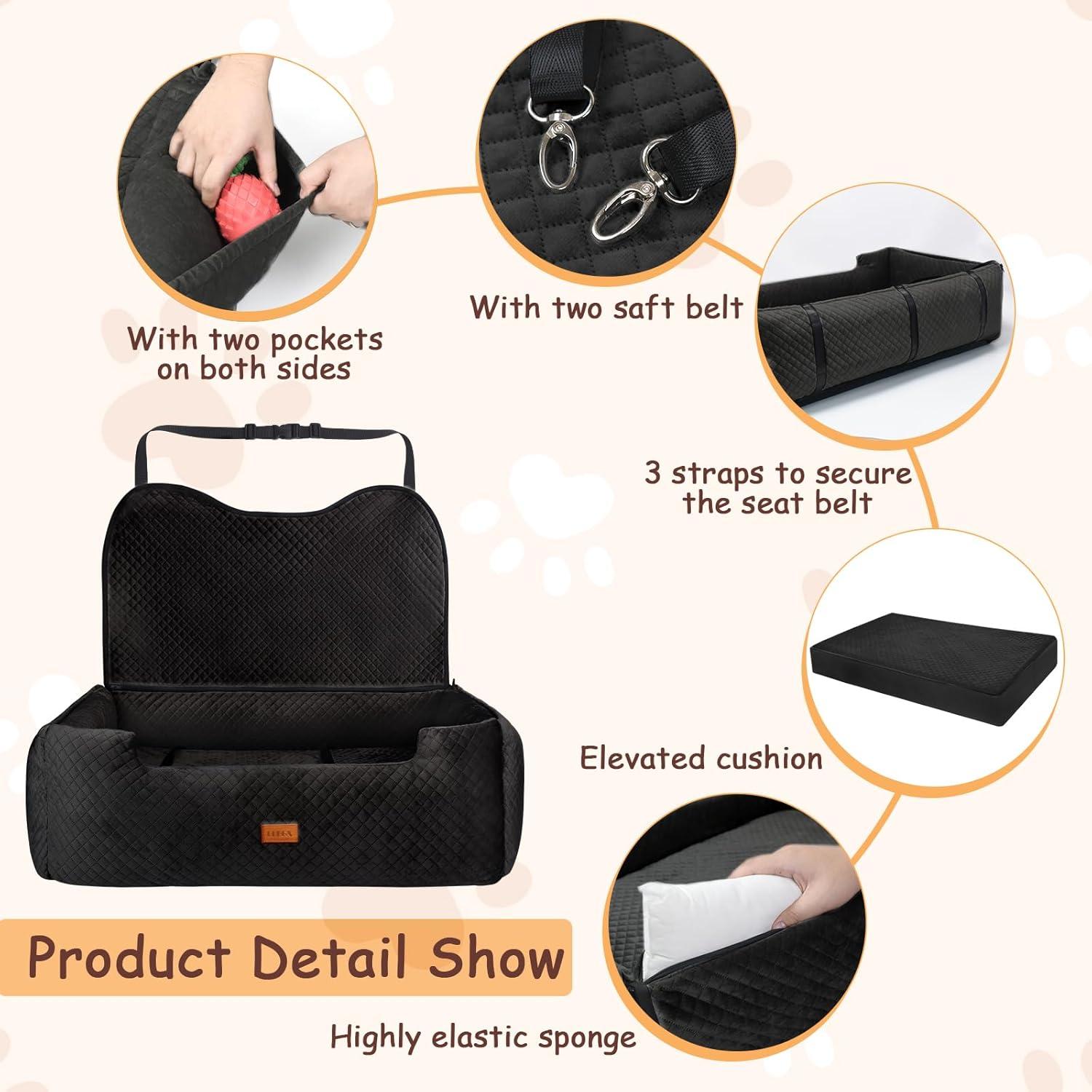 Asiento Elevador para Perros ELEGX Extra Grande Negro 75x53 cm