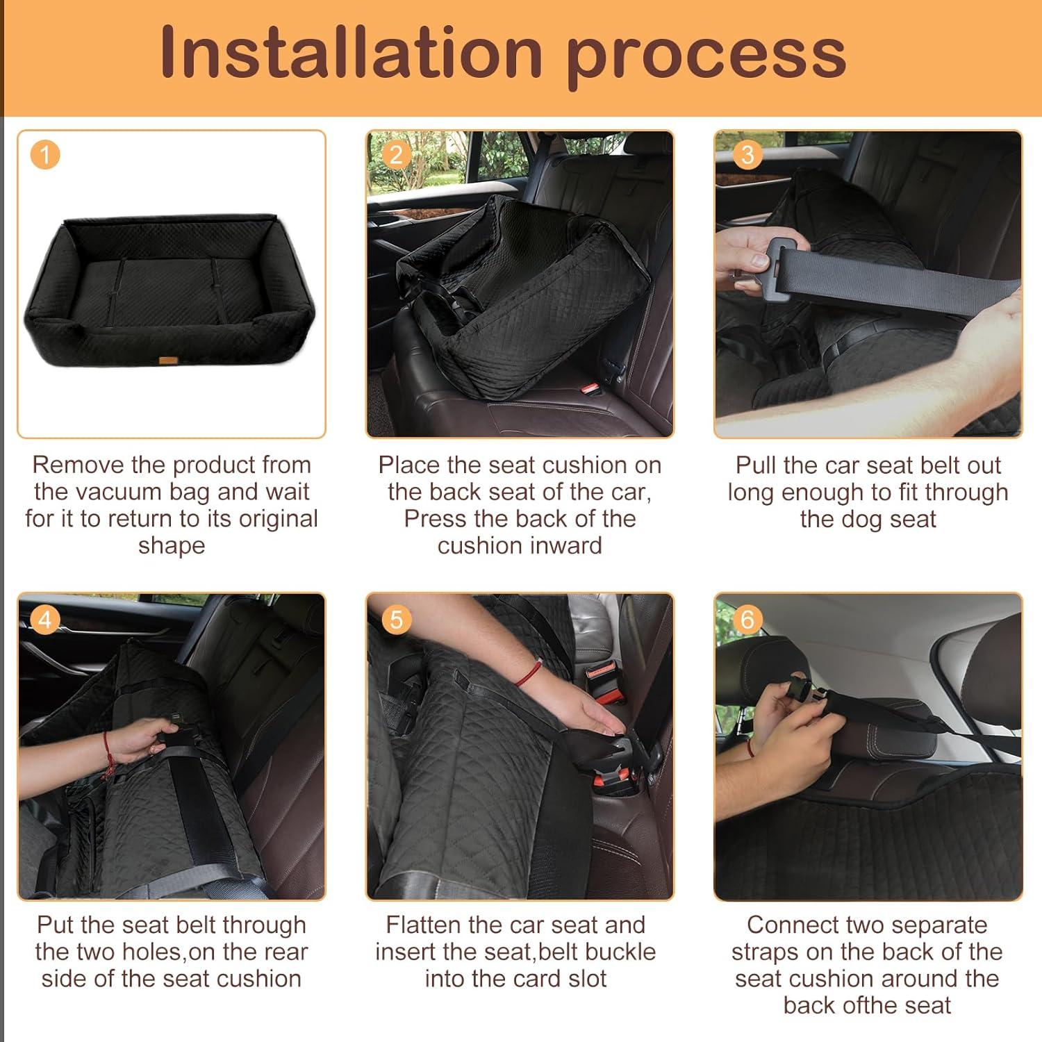 Asiento Elevador para Perros ELEGX Extra Grande Negro 75x53 cm