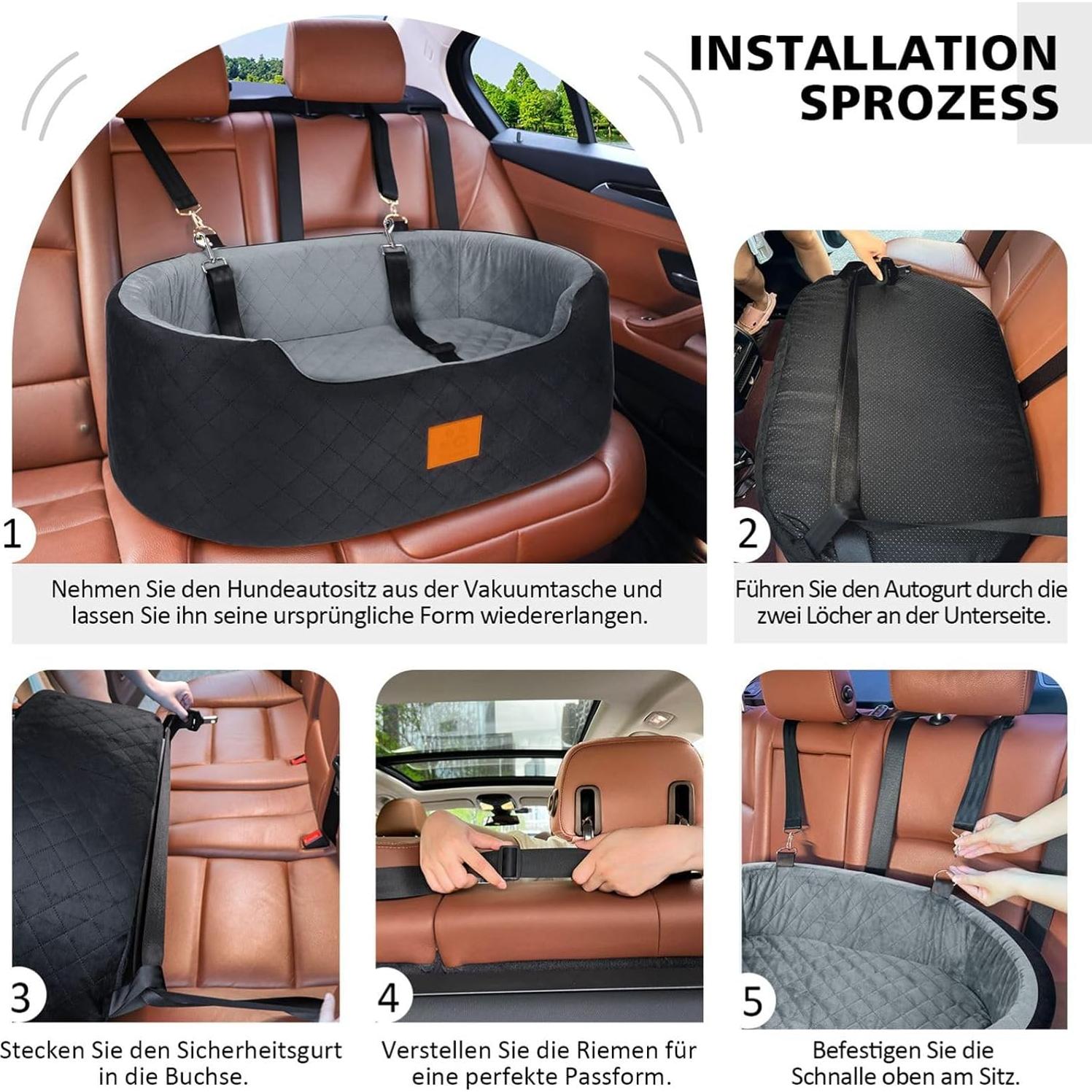 Asiento de Coche Elevador para Perros Medianos Feporen 80x50cm