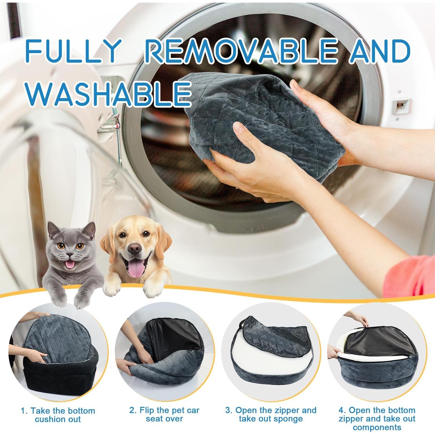 Asiento de Coche para Perros OShuKang Gris 50x40cm