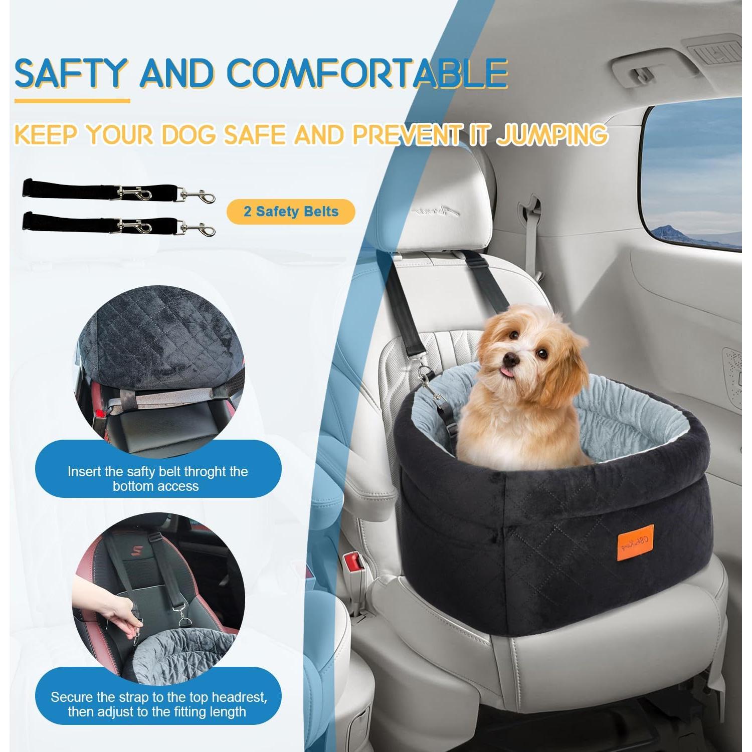 Asiento de Coche para Perros OShuKang Gris 50x40cm