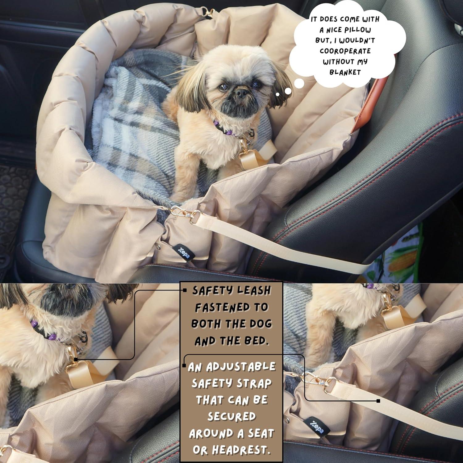 Asiento de coche ZEPA para perros pequeños hasta 11.34 Kg