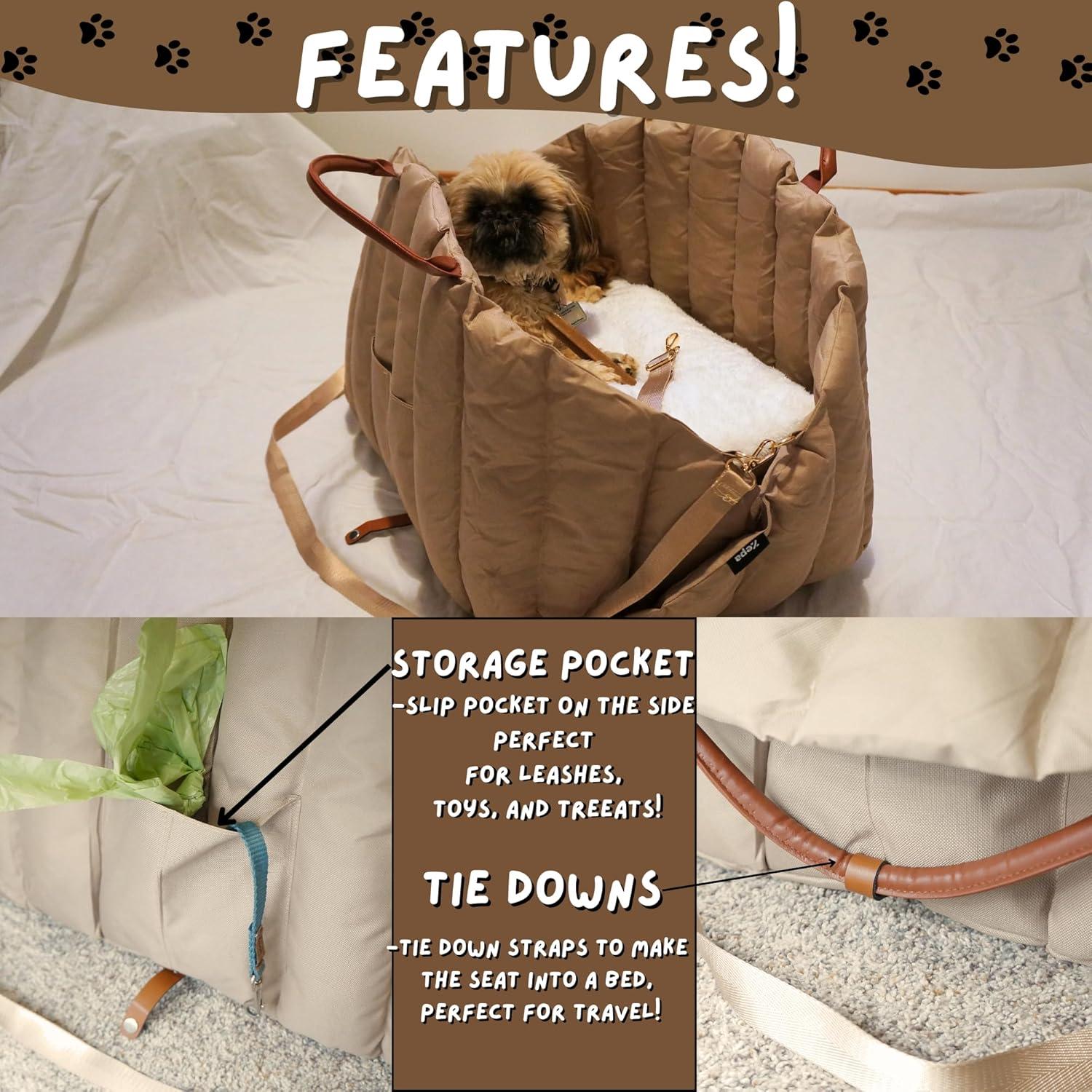 Asiento de coche ZEPA para perros pequeños hasta 11.34 Kg