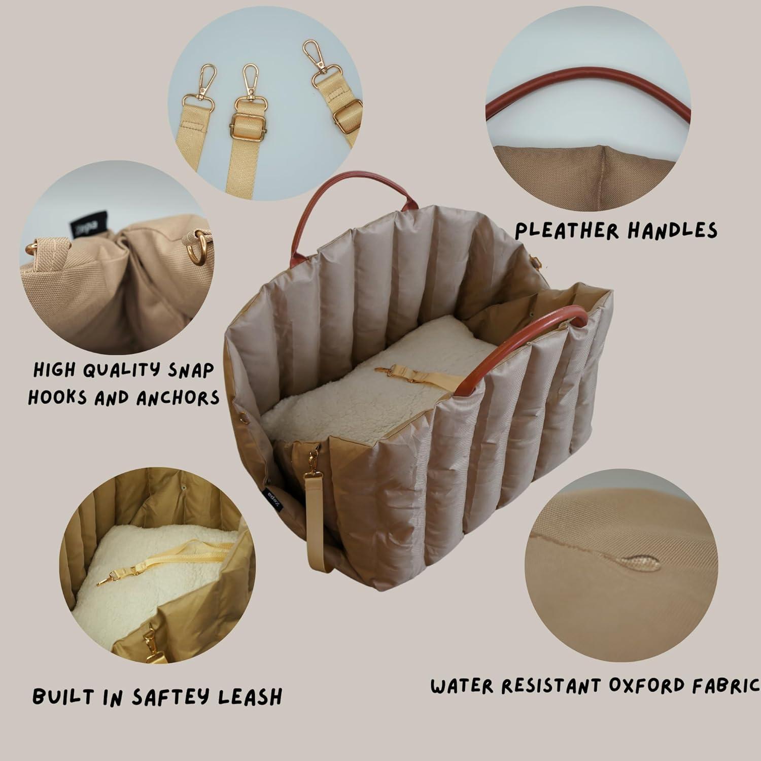 Asiento de coche ZEPA para perros pequeños hasta 11.34 Kg