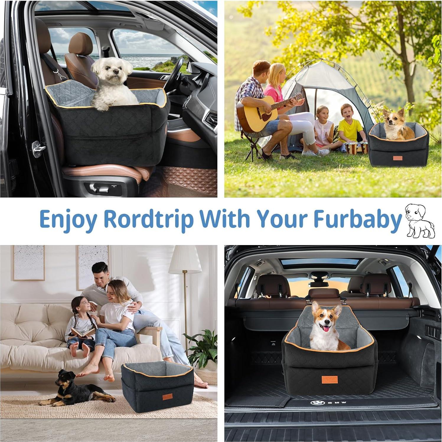 Asiento de Coche para Perros GL GLENSLAVE - Cojín Viscoelástico 0-15.88 kg