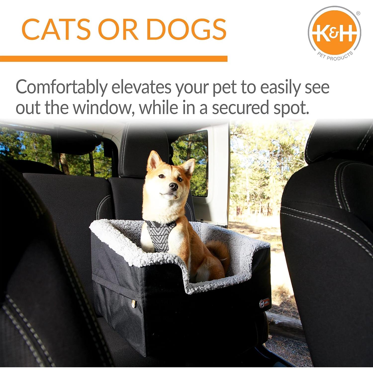 Asiento Elevador para Mascotas K&H Grande Plegable Negro/Gris