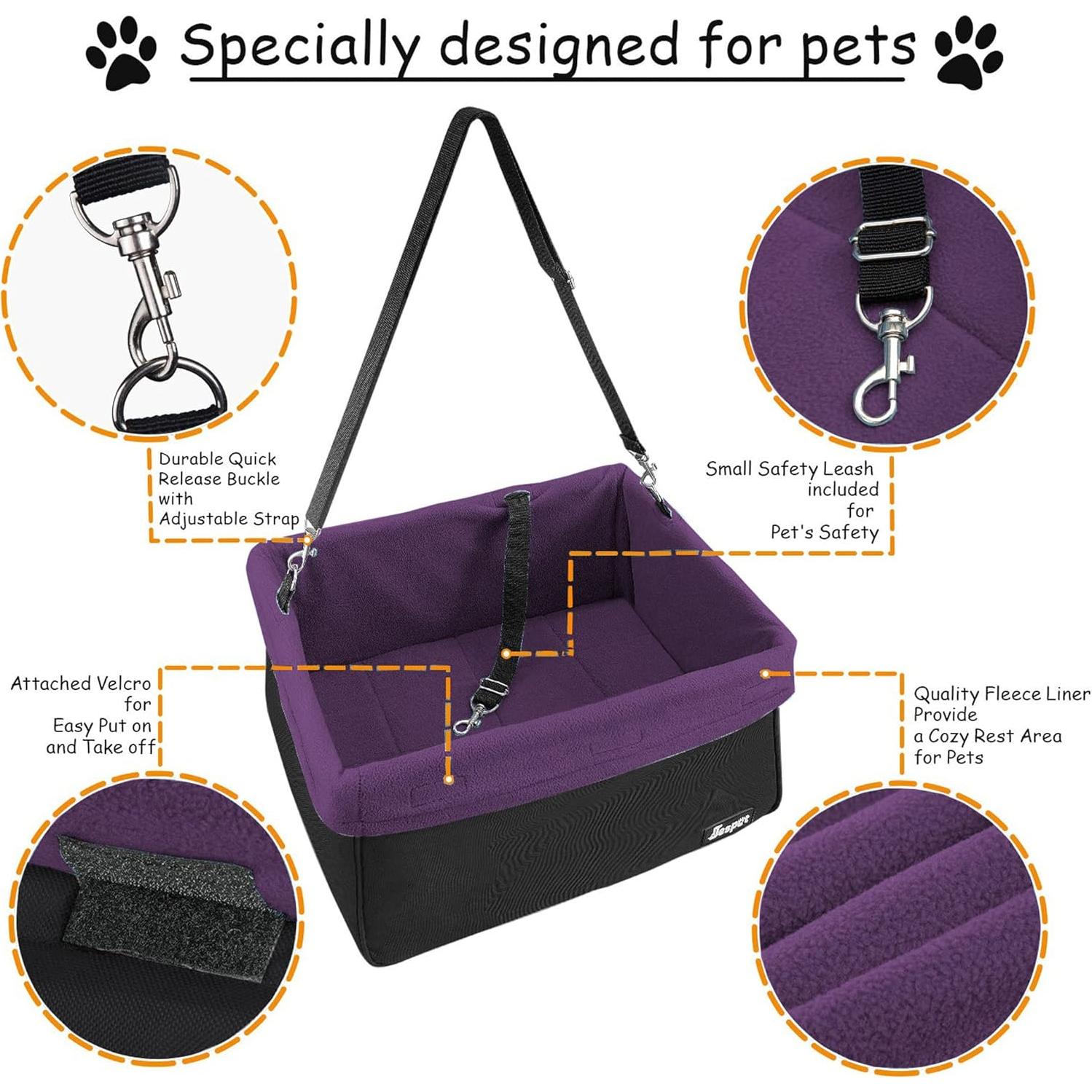 Asiento Elevador para Perros Jespet Púrpura 40.6x33x22.9cm