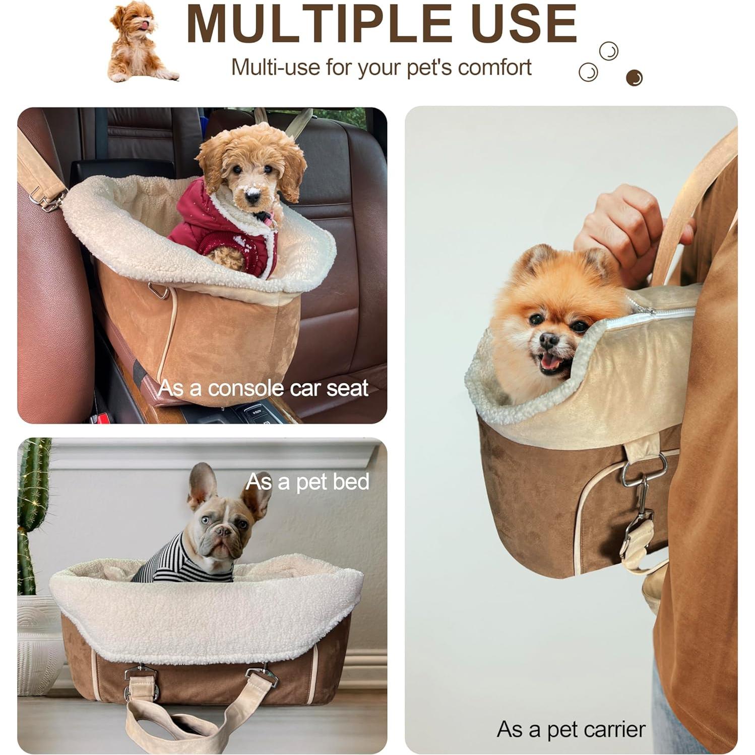 Asiento Elevador para Perros Strusery 43.2x21.8cm Marrón