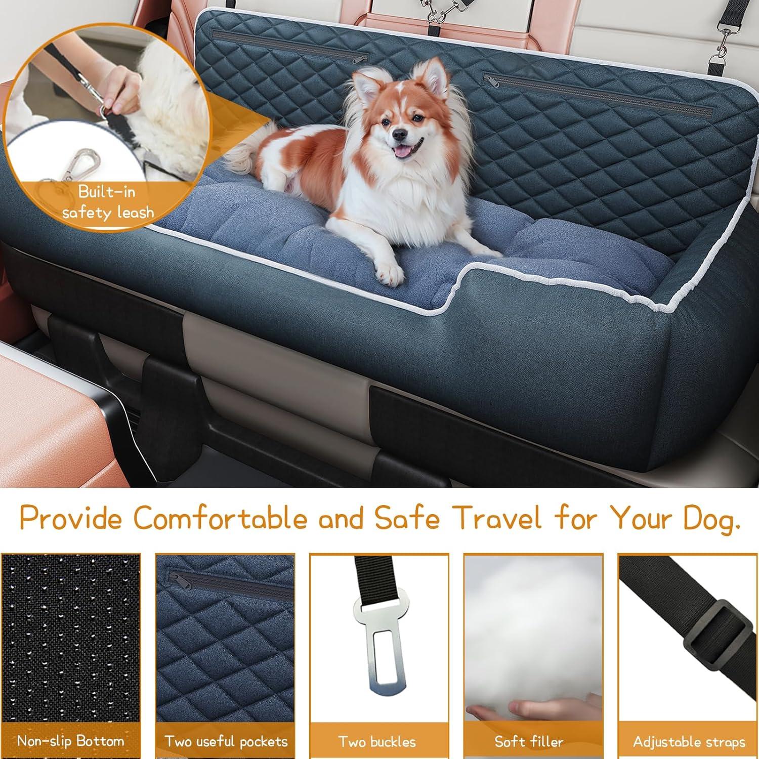 Asiento de Coche para Perros Grandes Hepeeng 119 cm Lavable
