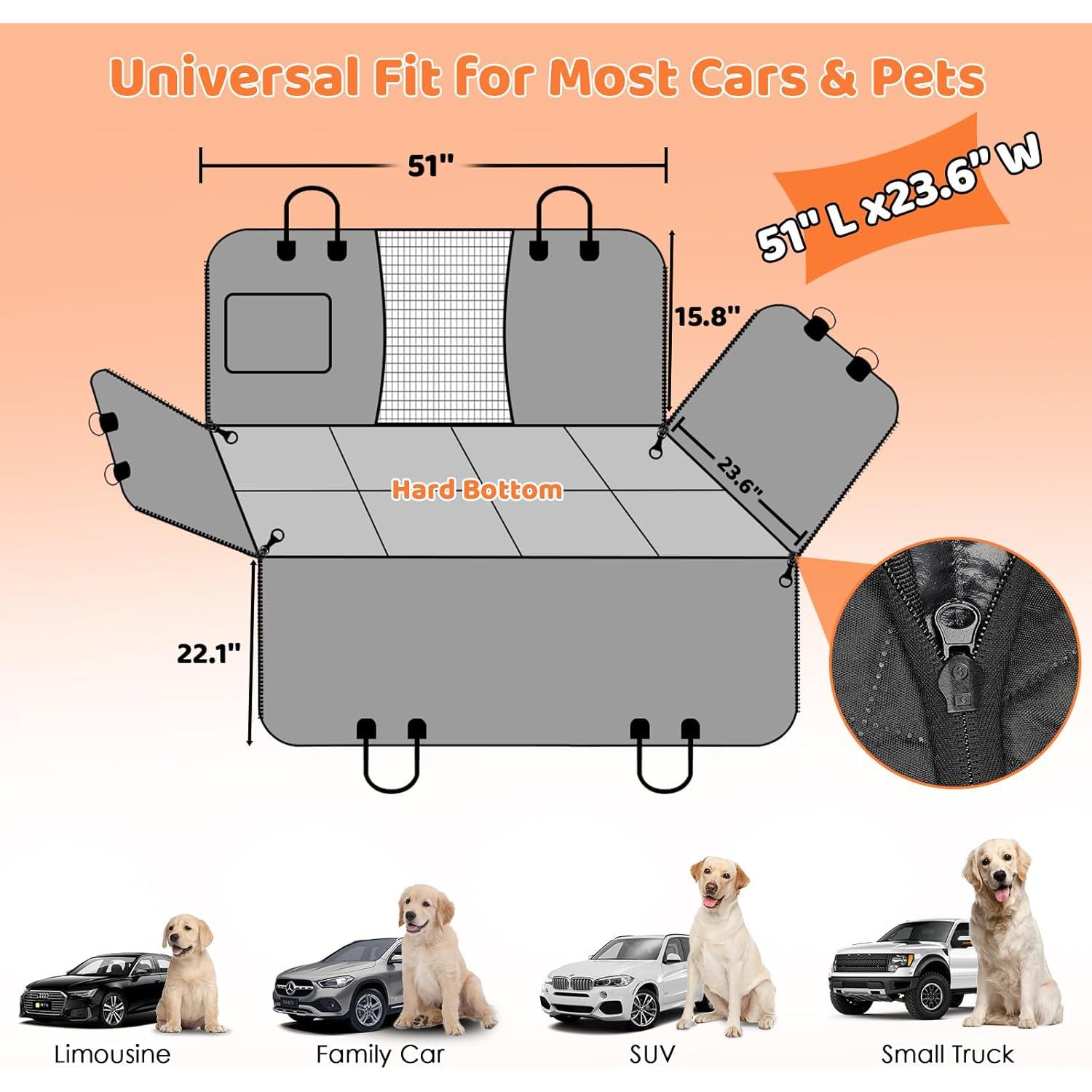 Extensor de Asiento Trasero URPOWER para Perros - Hamaca Plegable