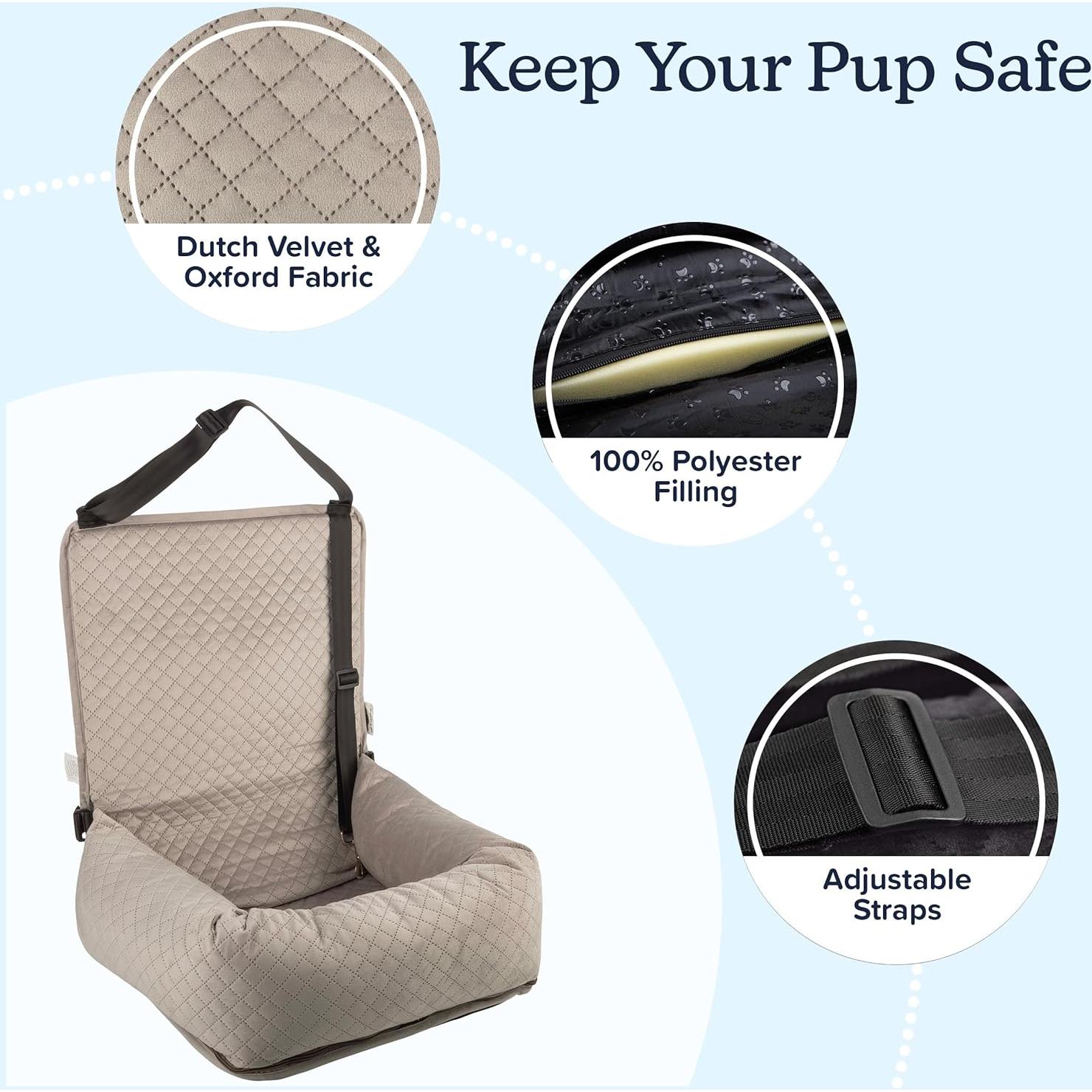 Asiento de Coche para Perros y Gatos PETMAKER - Hasta 20kg