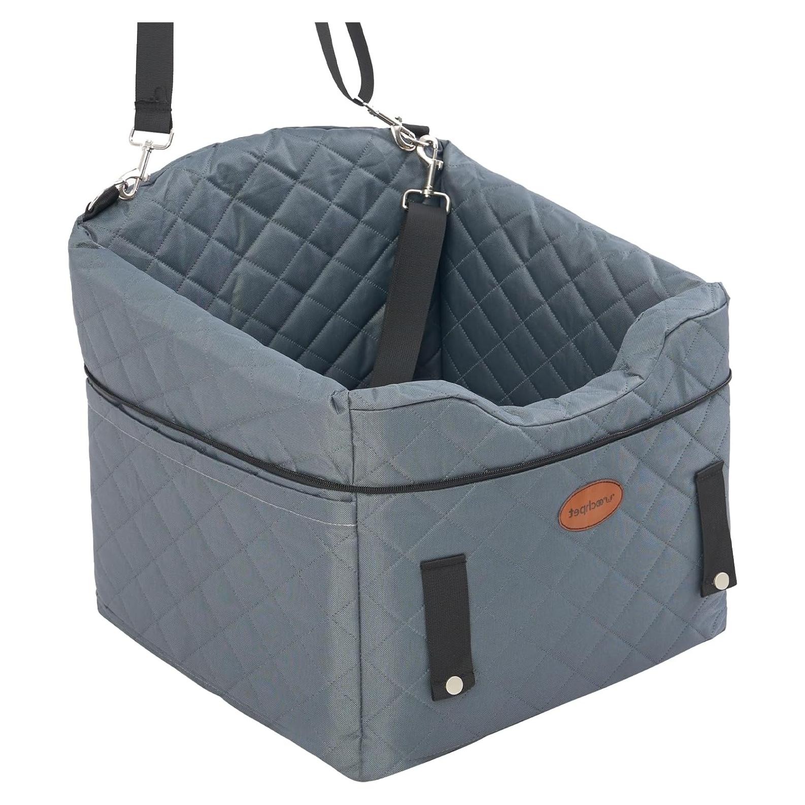 Asiento de Coche para Perros UWELL PETS Gris Elevador Antideslizante