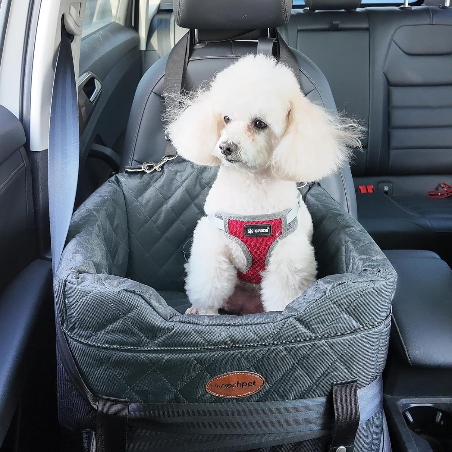Asiento de Coche para Perros UWELL PETS Gris Elevador Antideslizante