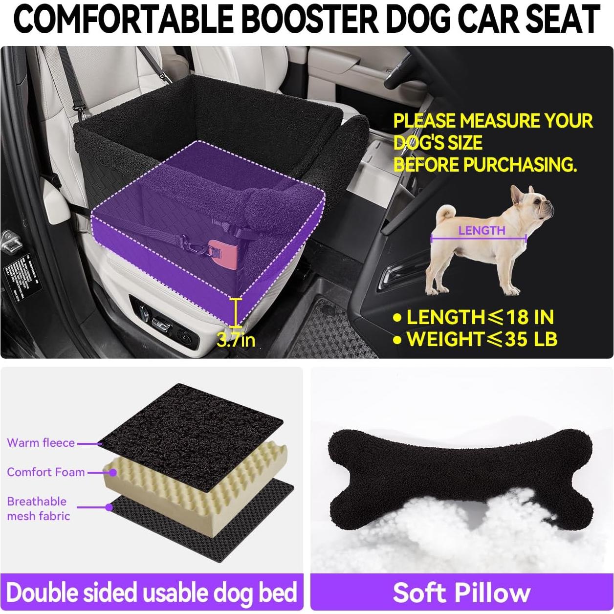 Asiento de coche para perros medianos TKYZ - Plegable y cómodo