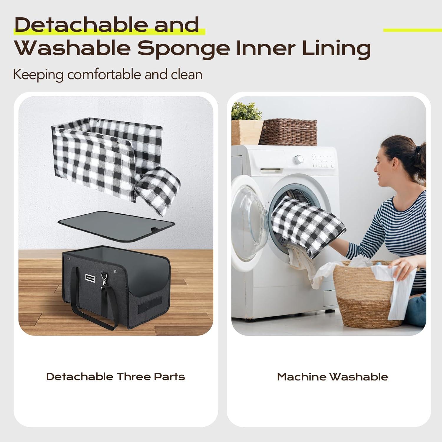 Asiento de Coche para Perros CHZUOBER Negro 45.72x22.86cm