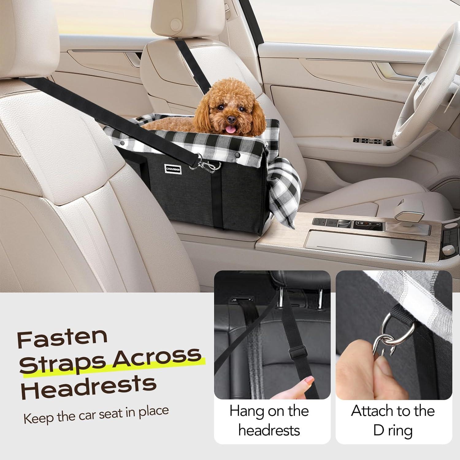 Asiento de Coche para Perros CHZUOBER Negro 45.72x22.86cm