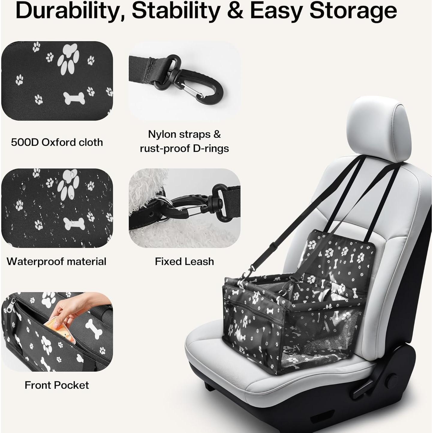 Asiento de Coche para Perros Pequeños Homcolorful 40x35cm