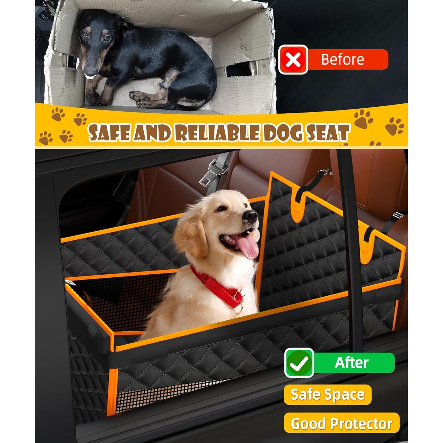 Asiento de coche para perros EPN grande, 56x70cm, impermeable