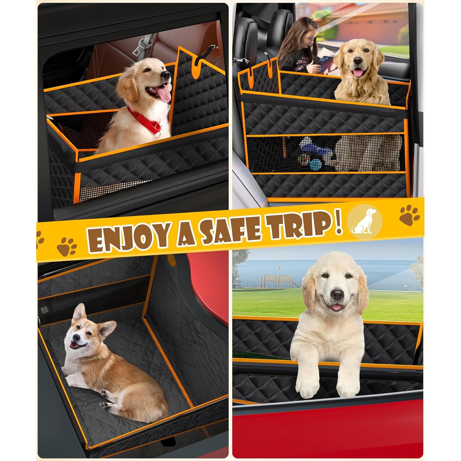 Asiento de coche para perros EPN grande, 56x70cm, impermeable