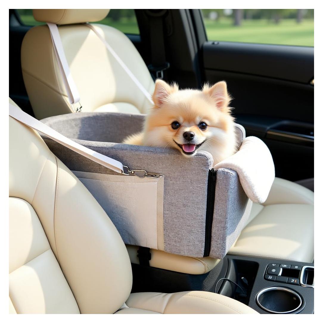 Asiento de Coche para Perros Pequeños LUMIES 48.3x25.4cm Gris